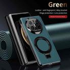For Huawei Mate X6 Metal Folding Holder Hinge MagSafe Leather Shockproof Phone Case(Green) - 4