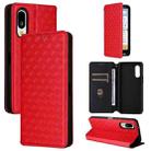 For Sharp Basio Active3 Cubic Grid Texture Flip Leather Phone Case(Red) - 1