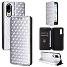 For Sharp Basio Active3 Cubic Grid Texture Flip Leather Phone Case(Silver) - 1