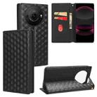For Sharp Aquos R8 Pro / Leica Leitz Phone 3 Cubic Grid Texture Flip Leather Phone Case(Black) - 1