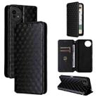 For Sharp Aquos wish5 Cubic Grid Texture Flip Leather Phone Case(Black) - 1