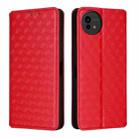 For Sharp Aquos wish5 Cubic Grid Texture Flip Leather Phone Case(Red) - 2