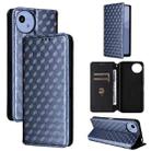 For Sharp Aquos wish5 Cubic Grid Texture Flip Leather Phone Case(Blue) - 1