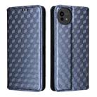 For Sharp Aquos wish5 Cubic Grid Texture Flip Leather Phone Case(Blue) - 2