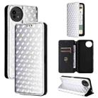 For Sharp Aquos wish5 Cubic Grid Texture Flip Leather Phone Case(Silver) - 1