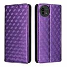 For Sharp Aquos wish5 Cubic Grid Texture Flip Leather Phone Case(Purple) - 2