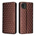 For Sharp Aquos wish5 Cubic Grid Texture Flip Leather Phone Case(Brown) - 2