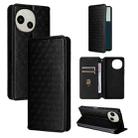 For Sharp Aquos R10 / R9 Cubic Grid Texture Flip Leather Phone Case(Black) - 1