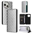 For Sharp Aquos R10 / R9 Cubic Grid Texture Flip Leather Phone Case(Silver) - 1