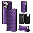For Sharp Aquos R10 / R9 Cubic Grid Texture Flip Leather Phone Case(Purple) - 1