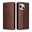 For Sharp Aquos R10 / R9 Cubic Grid Texture Flip Leather Phone Case(Brown) - 2