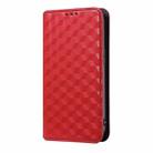 For iPhone 16 Pro Cubic Grid Texture Flip Leather Phone Case(Red) - 2