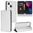 For iPhone 13 Cubic Grid Texture Flip Leather Phone Case(Silver) - 1