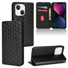 For iPhone 13 mini Cubic Grid Texture Flip Leather Phone Case(Black) - 1