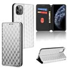 For iPhone 11 Pro Cubic Grid Texture Flip Leather Phone Case(Silver) - 1