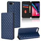 For iPhone 6 Plus / 7 Plus / 8 Plus Cubic Grid Texture Flip Leather Phone Case(Blue) - 1