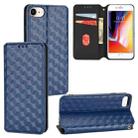For iPhone SE 2022 / SE 2020 / 8 / 7 Cubic Grid Texture Flip Leather Phone Case(Blue) - 1