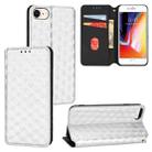 For iPhone SE 2022 / SE 2020 / 8 / 7 Cubic Grid Texture Flip Leather Phone Case(Silver) - 1