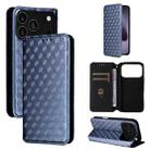 For iPhone 17 Pro Cubic Grid Texture Flip Leather Phone Case(Blue) - 1