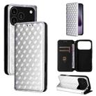 For iPhone 17 Pro Cubic Grid Texture Flip Leather Phone Case(Silver) - 1