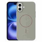 For iPhone 16 Plus Thin Circle PC Injection MagSafe Phone Case(Titanium Gray) - 1