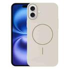 For iPhone 16 Thin Circle PC Injection MagSafe Phone Case(Rock Beige) - 1