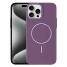 For iPhone 15 Pro Max Thin Circle PC Injection MagSafe Phone Case(Sunset Purple) - 1