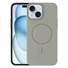 For iPhone 15 Plus Thin Circle PC Injection MagSafe Phone Case(Titanium Gray) - 1