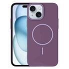 For iPhone 15 Plus Thin Circle PC Injection MagSafe Phone Case(Sunset Purple) - 1