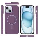 For iPhone 15 Plus Thin Circle PC Injection MagSafe Phone Case(Sunset Purple) - 3