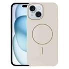 For iPhone 15 Thin Circle PC Injection MagSafe Phone Case(Rock Beige) - 1