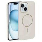 For iPhone 15 Thin Circle PC Injection MagSafe Phone Case(Rock Beige) - 2