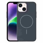 For iPhone 14 Plus Thin Circle PC Injection MagSafe Phone Case(Carbon Grey) - 1