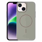 For iPhone 14 Plus Thin Circle PC Injection MagSafe Phone Case(Titanium Gray) - 1