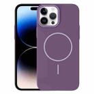 For iPhone 14 Pro Thin Circle PC Injection MagSafe Phone Case(Sunset Purple) - 1