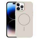 For iPhone 14 Pro Max Thin Circle PC Injection MagSafe Phone Case(Rock Beige) - 1