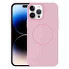 For iPhone 14 Pro Max Thin Circle PC Injection MagSafe Phone Case(Cherry Pink) - 1