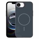 For iPhone 16e Thin Circle PC Injection MagSafe Phone Case(Carbon Grey) - 1