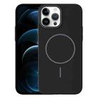 For iPhone 12 Pro Max Thin Circle PC Injection MagSafe Phone Case(Black) - 1