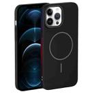 For iPhone 12 Pro Max Thin Circle PC Injection MagSafe Phone Case(Black) - 2