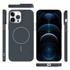 For iPhone 12 Pro Max Thin Circle PC Injection MagSafe Phone Case(Carbon Grey) - 3