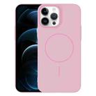 For iPhone 12 Pro Max Thin Circle PC Injection MagSafe Phone Case(Cherry Pink) - 1
