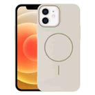 For iPhone 12 Thin Circle PC Injection MagSafe Phone Case(Rock Beige) - 1