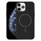 For iPhone 11 Pro Max Thin Circle PC Injection MagSafe Phone Case(Black) - 1