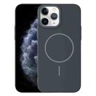 For iPhone 11 Pro Max Thin Circle PC Injection MagSafe Phone Case(Carbon Grey) - 1