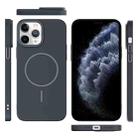 For iPhone 11 Pro Max Thin Circle PC Injection MagSafe Phone Case(Carbon Grey) - 3