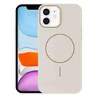 For iPhone 11 Thin Circle PC Injection MagSafe Phone Case(Rock Beige) - 1
