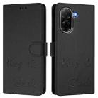 For Xiaomi Poco C71 / Redmi A5 4G 171.7mm Smile Embossing RFID Leather Phone Case(Black) - 2