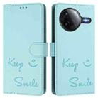 For Xiaomi Poco F7 Pro / F7 Ultra Smile Embossing RFID Leather Phone Case(Mint Green) - 2