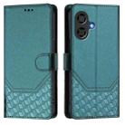 For Coolpad Cool 40i Honeycomb Embossing RFID Leather Phone Case(Peacock Green) - 2
